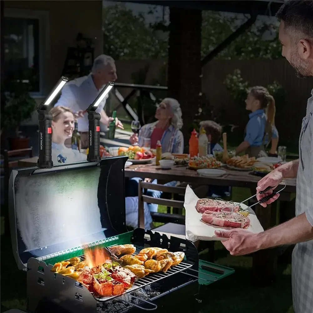 Description Picture 5 of itemLED Flashlight Rechargeable Work Light Hanging Hook Magnetic with Builtin Battery USB Portable Flash Light Camping Repair Torch