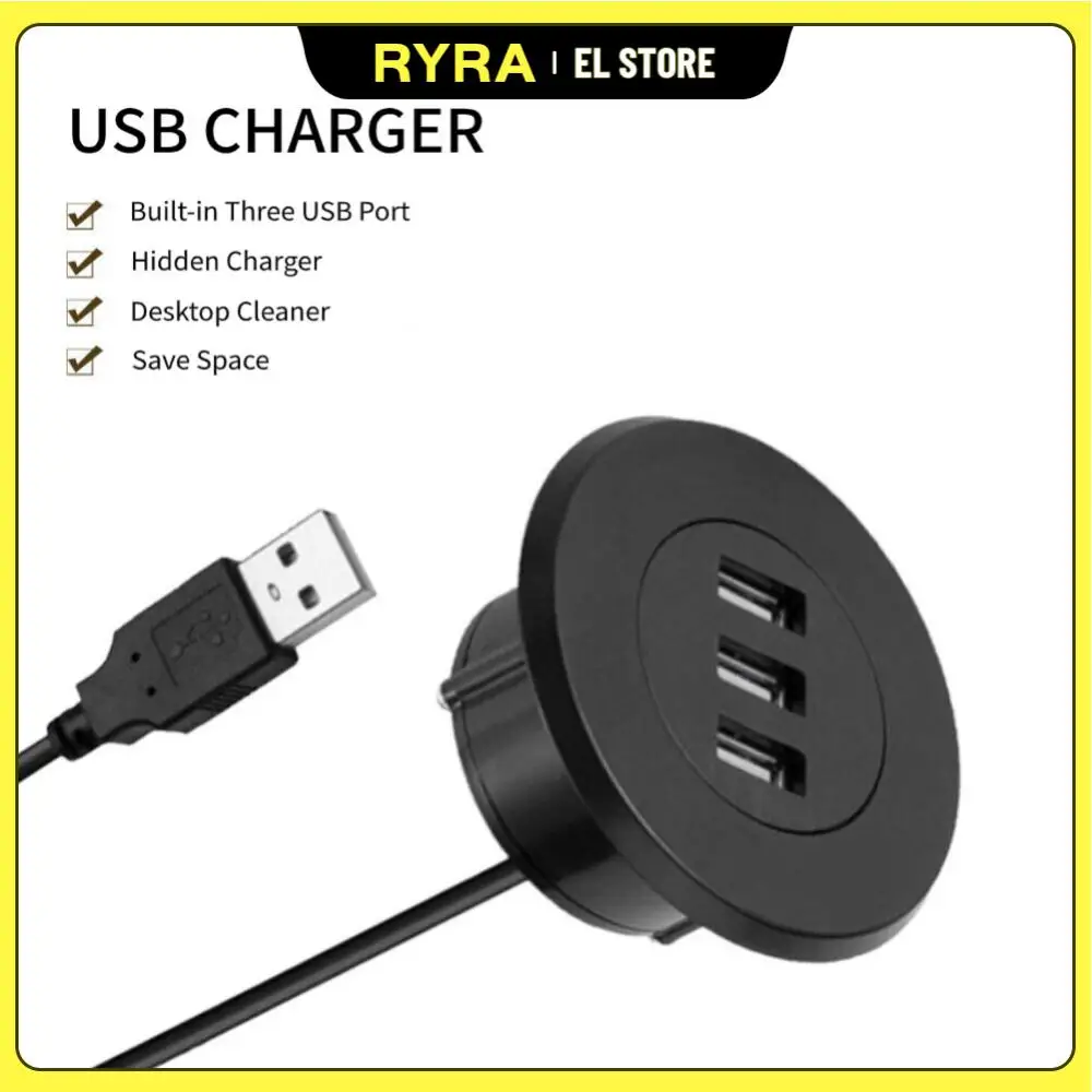 Ryra 3-in-1 Usb 2.0 Mount In-desk 3-port Hub Adapter Splitter Adapter ...
