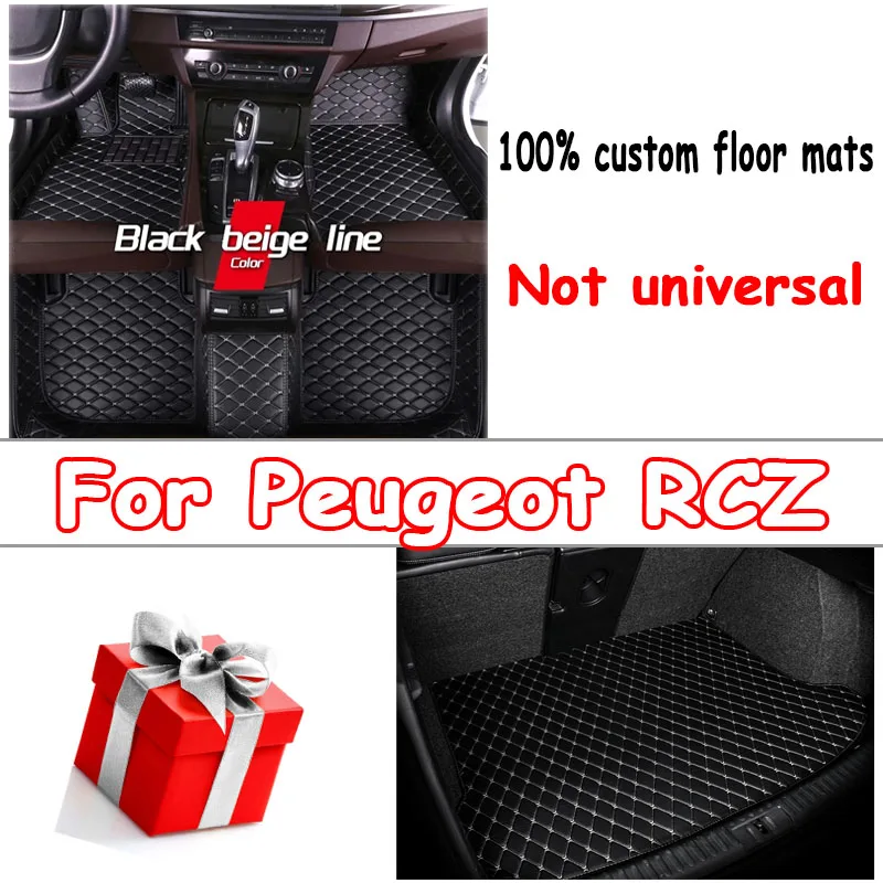 

Car Floor Mats For Peugeot RCZ T75 2009~2015 Luxury Leather Mat Rugs Carpets Durable Pad Set Car Accessories Interior Parts 2010