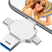 For iPhone OTG 3.0 Flash Drive 256GB 512G for Samsung Pro Plus MAX ipad Mac Multi Functional External Storage iOS Android Phones 1