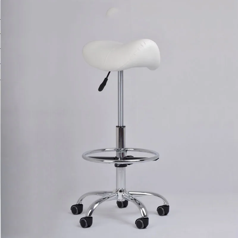 Stylist Wheels Saddle Chair Simple Mobile Saloon Professional Barber Chair Spinning Taburete Con Ruedas Nail Salon Furniture DWH professional vintage chair adjustable saloon stylist luxury barber chair pedicure hydraulic taburete con ruedas furniture dwh