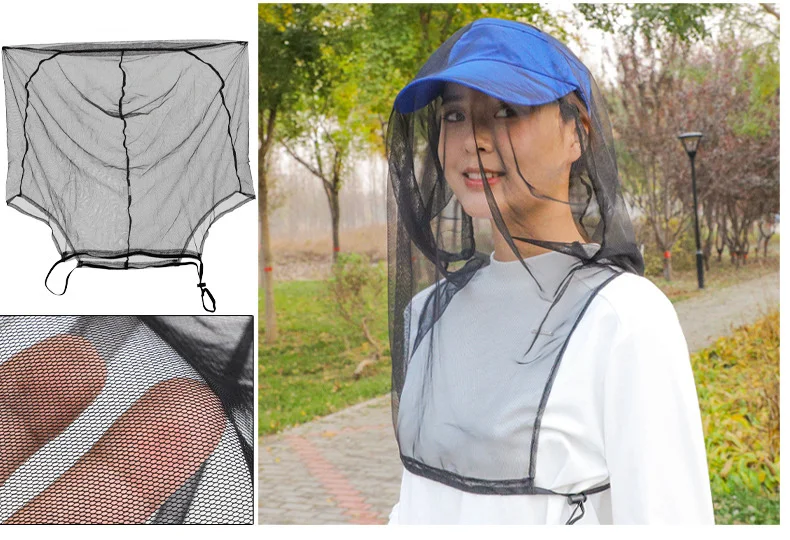 Mosquito-proof Fishing Hat Anti-insect Bite Net Yarn Hood Mosquito Insect Cap Beekeeping Sun Protection Breathable Camping Caps