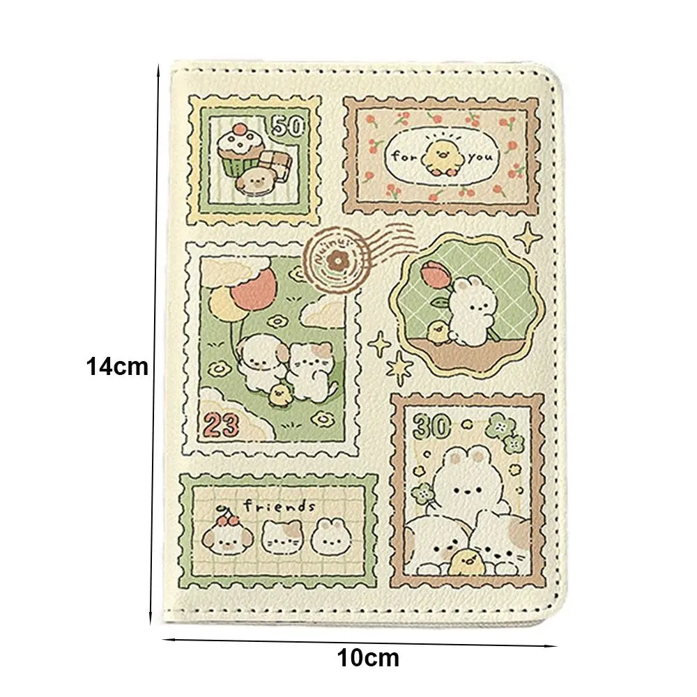 Cartoon Rabbit Passport Holder Pu Leather Multi-function Card Clamp Wallet Multicolor Light-weight Passport Cover Unisex