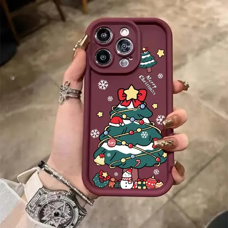 Festive Snowman & Santa Claus Silicone Phone Case - Christmas Edition
