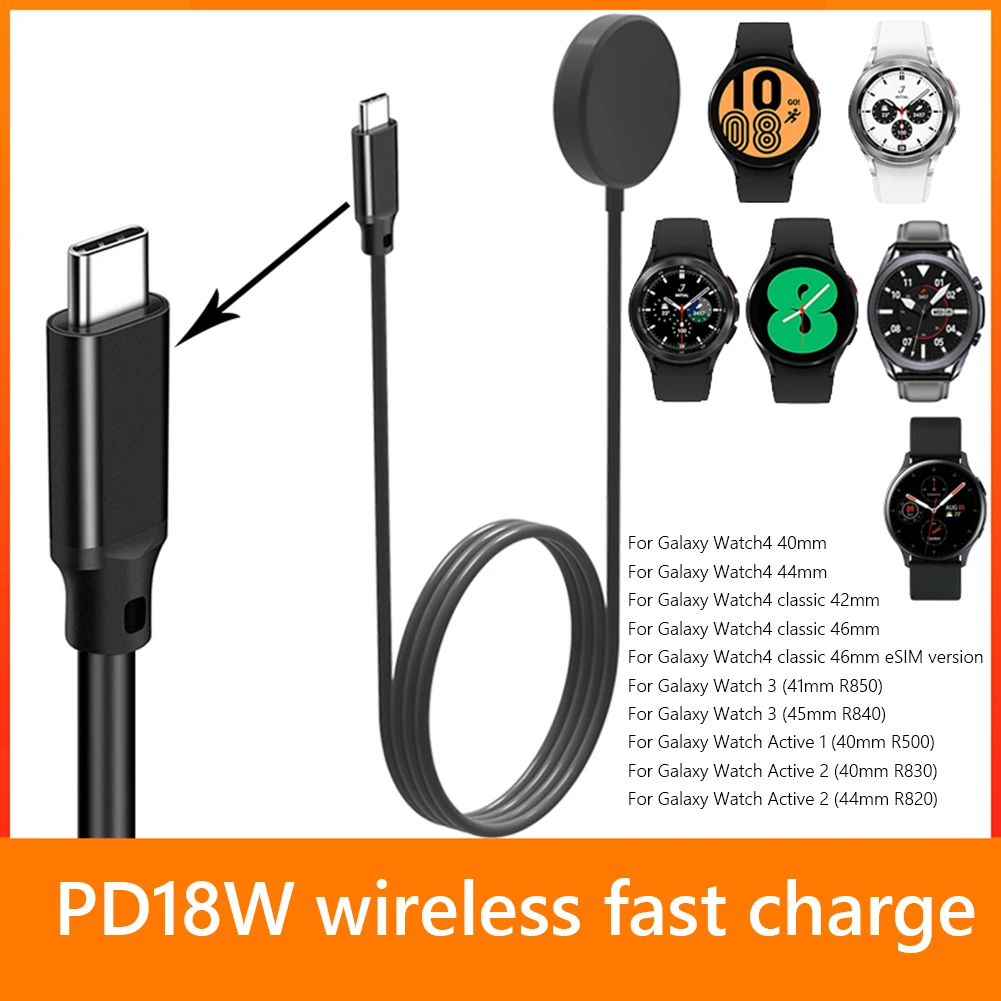 Usb C Wireless Charger For Samsung Galaxy Watch4 4 Classic 3 Pd18w Fast Charging Cable 100cm Black For Samsung Galaxy Watch Aliexpress Usb C Wireless Charger For Samsung Galaxy Watch4 4 Classic 3 Pd18w Fast Charging Cable 100cm Black For Samsung Galaxy Watch Aliexpress