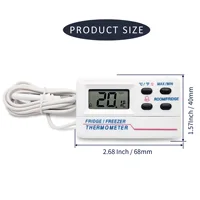 Thermometer Digital Refrigerator, Freezer, Freezer Magnetic Thermometer with Alarm Clock 2