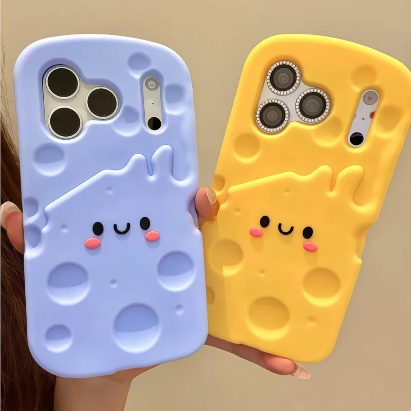 Cute 3D Cartoon Cheese Soft Silicone Shockproof Phone Case