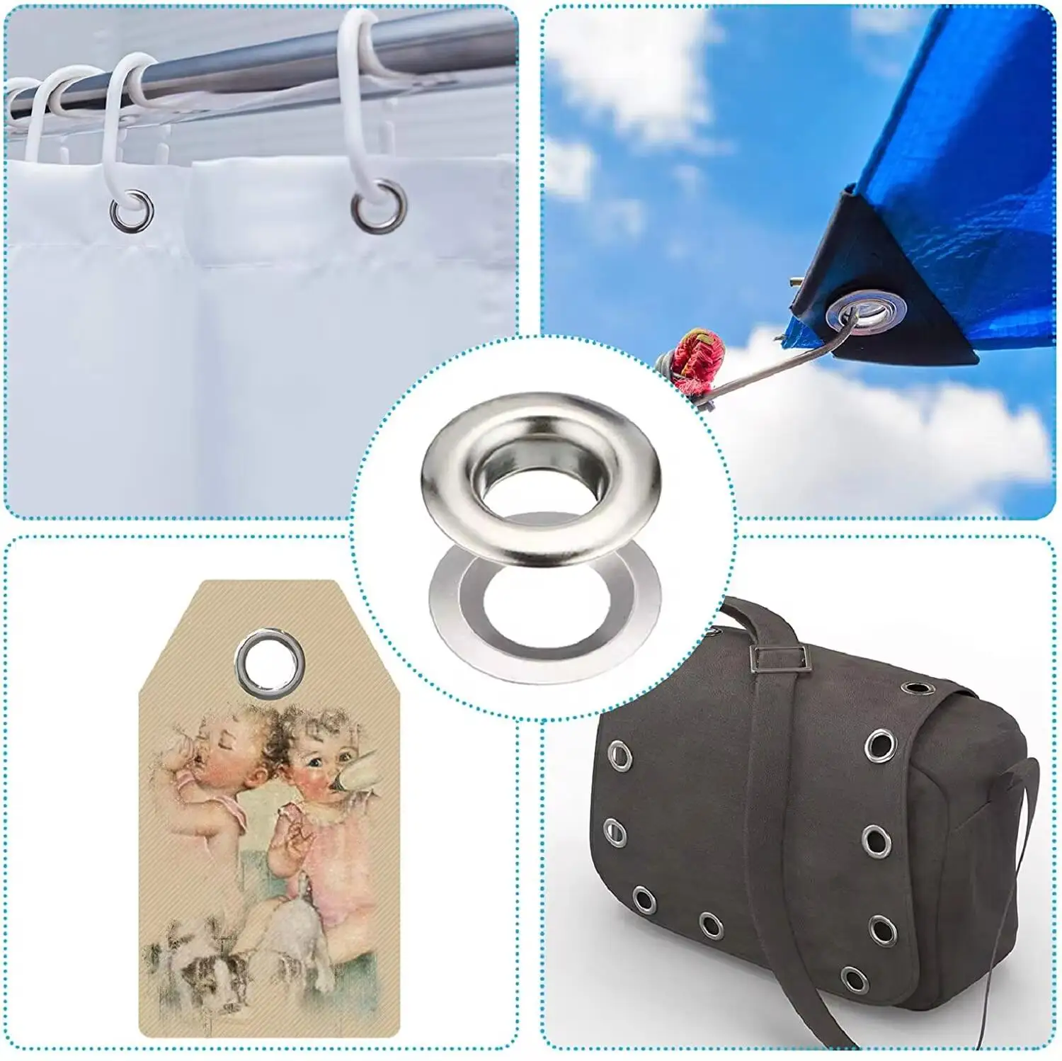 Juego De 100 Herramientas De Ojal De Metal, Herramienta De Instalación De Punzon Para Ropa De Cuero, Zapatos, Cinturón, Accorios Para Manualidad DIY, Color Negro - AliExprs 15