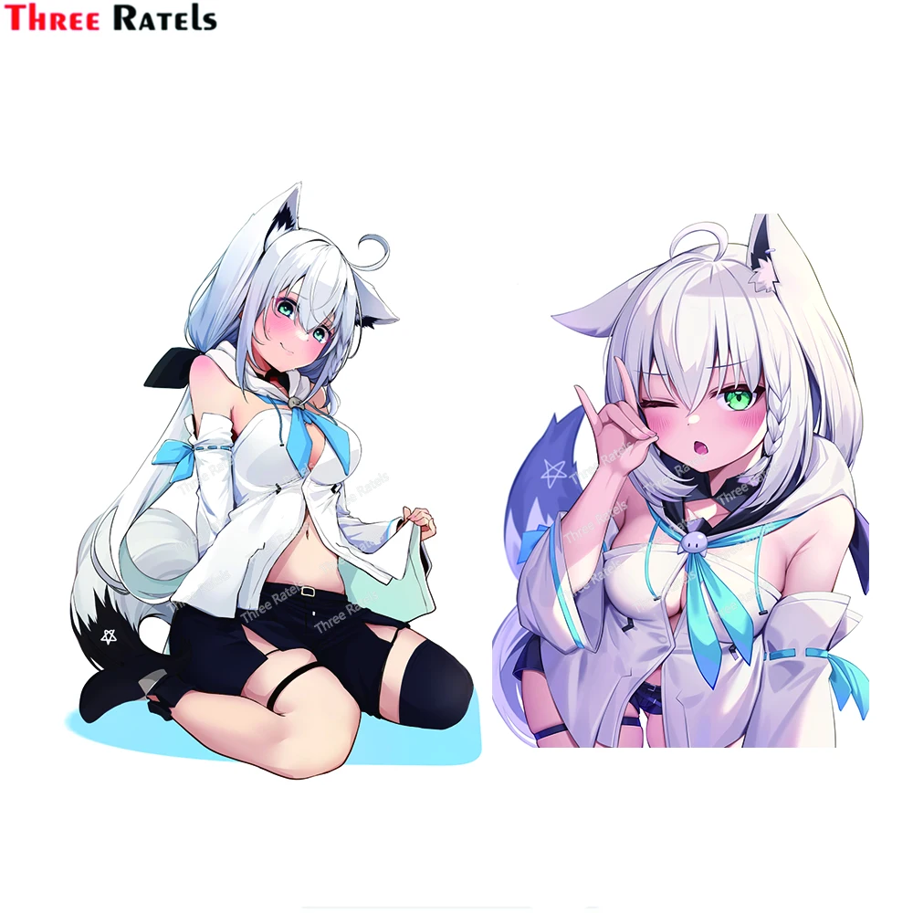 

Three Ratels H767 Shirakami Fubuki Hololive Stickers And Decal Anime Cute Girl Car Accessories Decoration Vinyl Waterproof