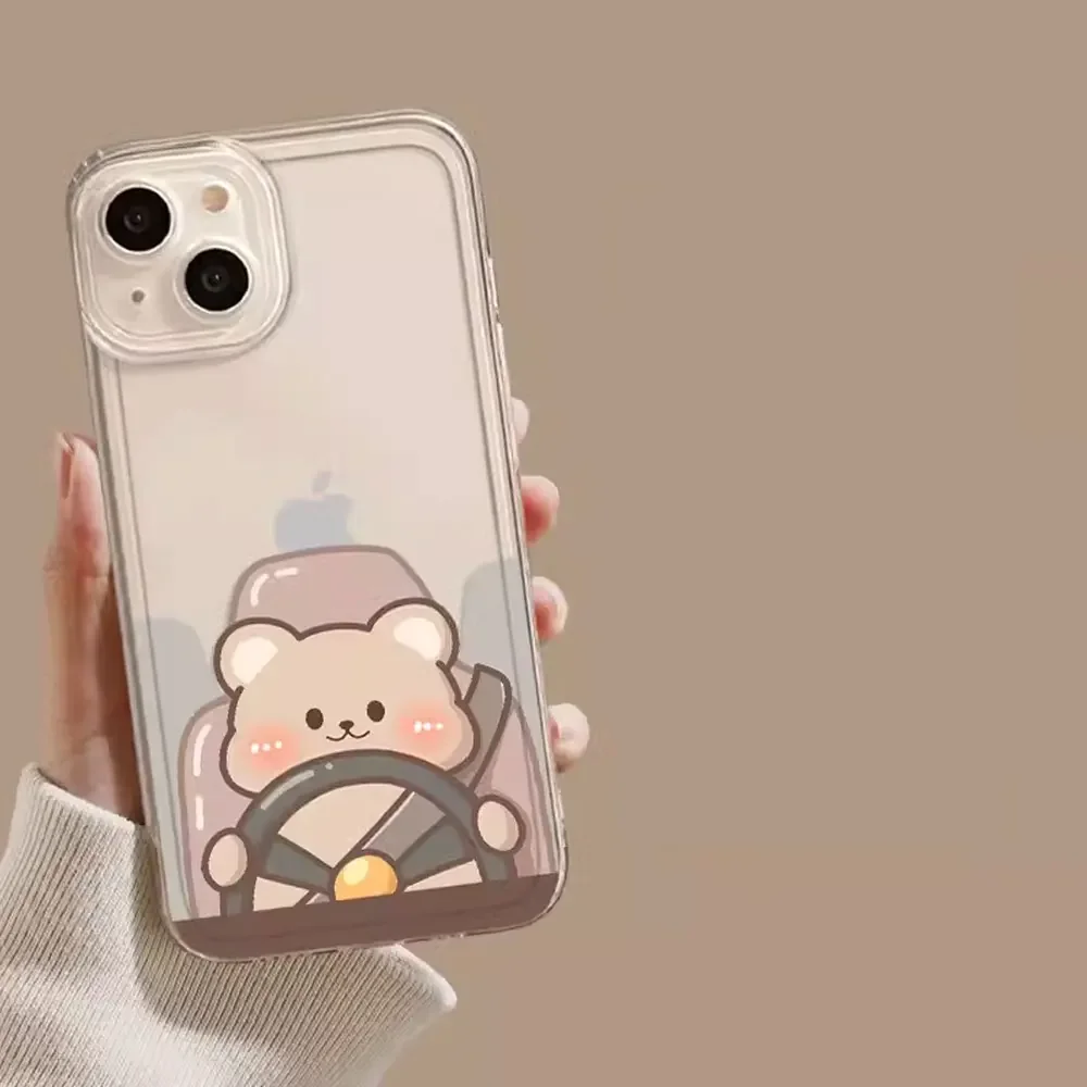 Adorable Bunny Bear Couples Soft Phone Case