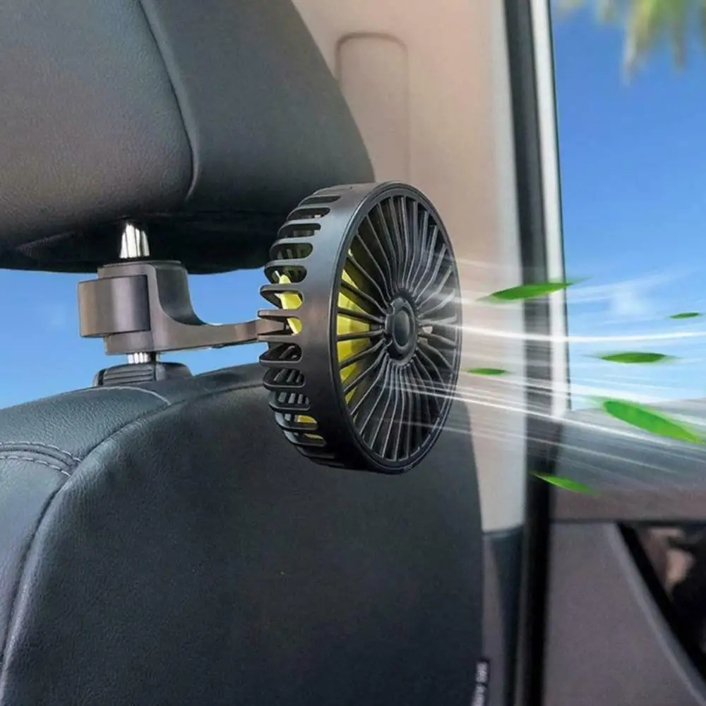 

USB Car Headrest Fan Mini Rear Seat 3-speed Adjustable Air Cooling Blowing Fans Plug And Play F407
