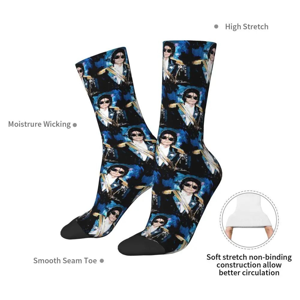 Michael 1984 Grammys Jackson Pop Art Portrait Socks Harajuku Stockings All Season Long Socks Accessories for Unisex Gifts