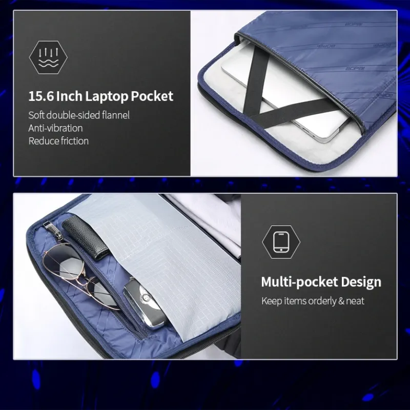 BOPAI Wholesale Bopai Back Pack Bag Nylon High Capacity Travel Usb Charging Anti Theft 15.6 Inches Laptop Waterproof Business Ba 4