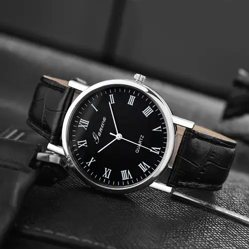 Men's Watch Fashion Arabic Quartz Watches Leather Band Wristwatches Quartz Wristwatches Clock Men Women Casual Simple Watch - Image 4