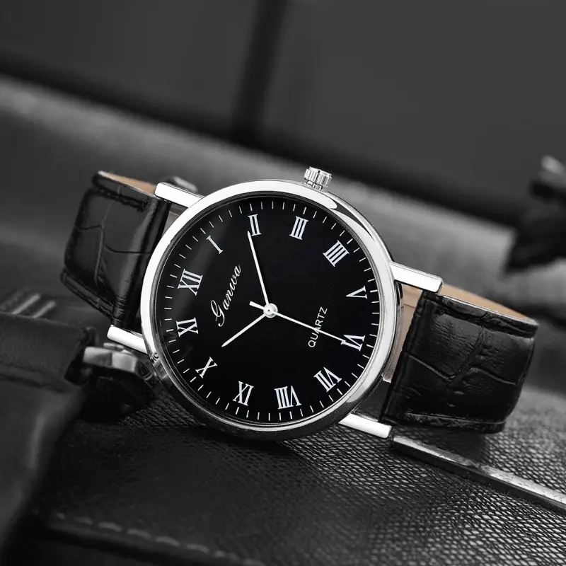 Men's Watch Fashion Arabic Quartz Watches Leather Band Wristwatches Quartz Wristwatches Clock Men Women Casual Simple Watch - Image 4