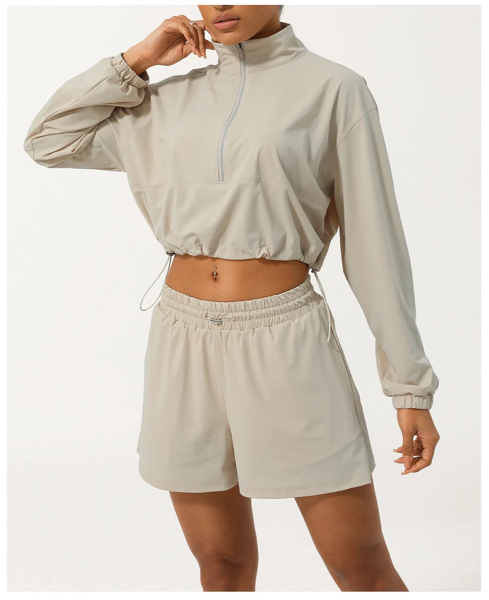 Women Outdoor Running Suit Summer Solid Color Two Pieces Yoga Set Breathable Quick Dry Fitness Sportswear Workout Clothes