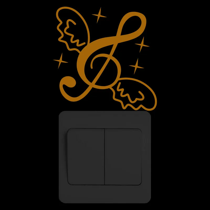 Musical Note Glow Stickers Kids Room Wall Switch Decoration Bathroom Toilet Seat Fridge Door Laptop Car Body Window Music Decal