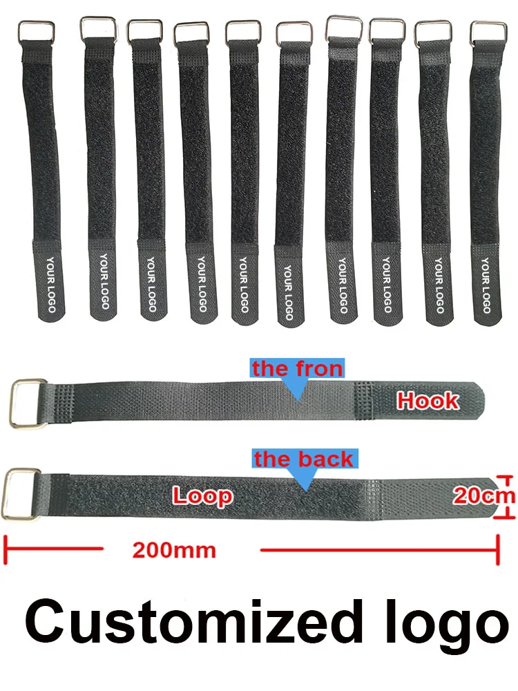 Individuell Anpassbares Nylon-Klettverschlussband mit Ihrem Logo, Audio-Kabelbinder, Drahtkabelbinder, Selbstklebende Kabelbinder für die Kabelorganisation – Detail 2