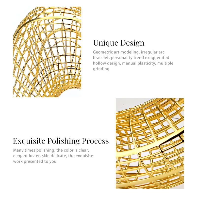 VAROLE Oversize Original Design Bracelet For Women 18K Gold Color Plated Bangles Elegant Jewelry Party 3