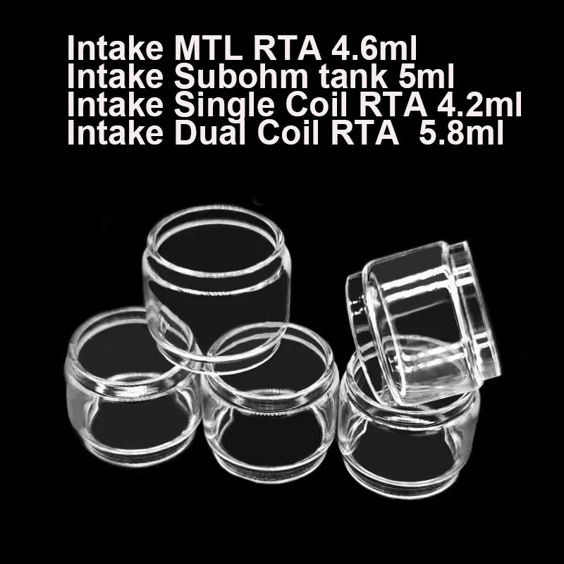 5PCS Bubble Fat Glass Tube For Augvape Intake MTL RTA Intake Subohm Tank Intake Single Dual Coil RTA Glass Tank Container