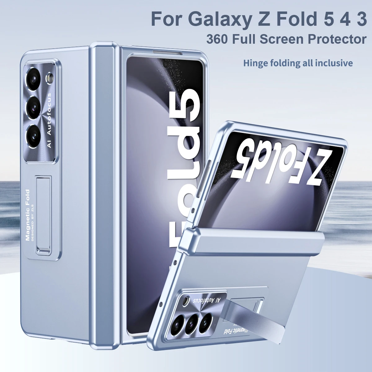 

Чехол для Samsung Galaxy Z Fold 5, чехлы на шарнирах с магнитной застежкой, складные Чехлы 4, 3, защитные чехлы с покрытием и подставкой, защитный чехол на весь экран 360 дюйма