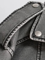 Ailegogo Women Vintage Loose Washed Faux Leather Short Jacket Streetwear Female Zipper Belt Moto Biker Retro Coat Outwear Tops - Image 3