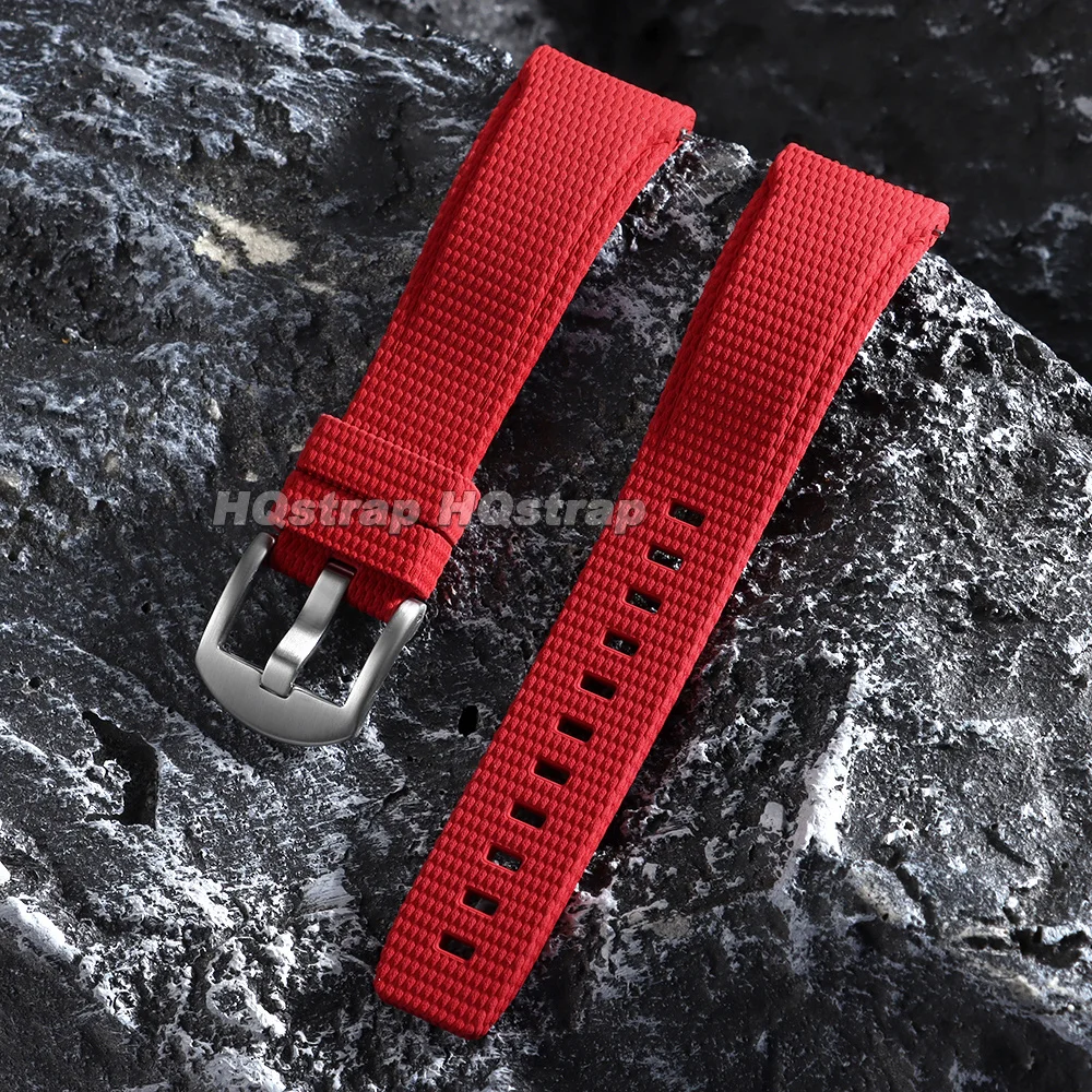 Premium Curved End FKM Rubber Watch Strap - Quick Release Bracelet for Men and Women (Multiple Sizes Available)