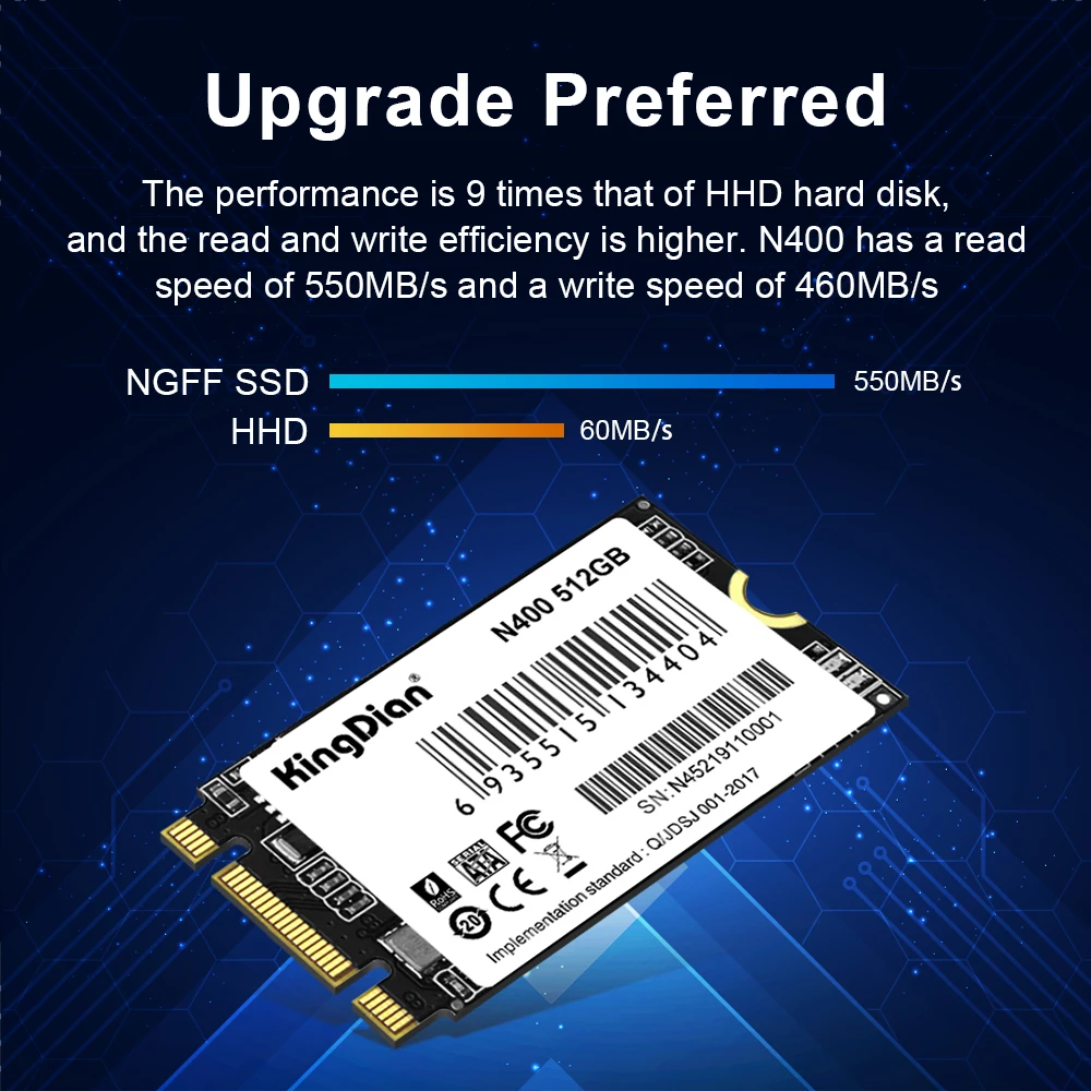 ũž  KingDian ָ Ʈ ̺ HDD ϵ ũ, M.2 NGFF 2242 SSD, 128GB, 256GB, 512GB, 1TB, 2TB