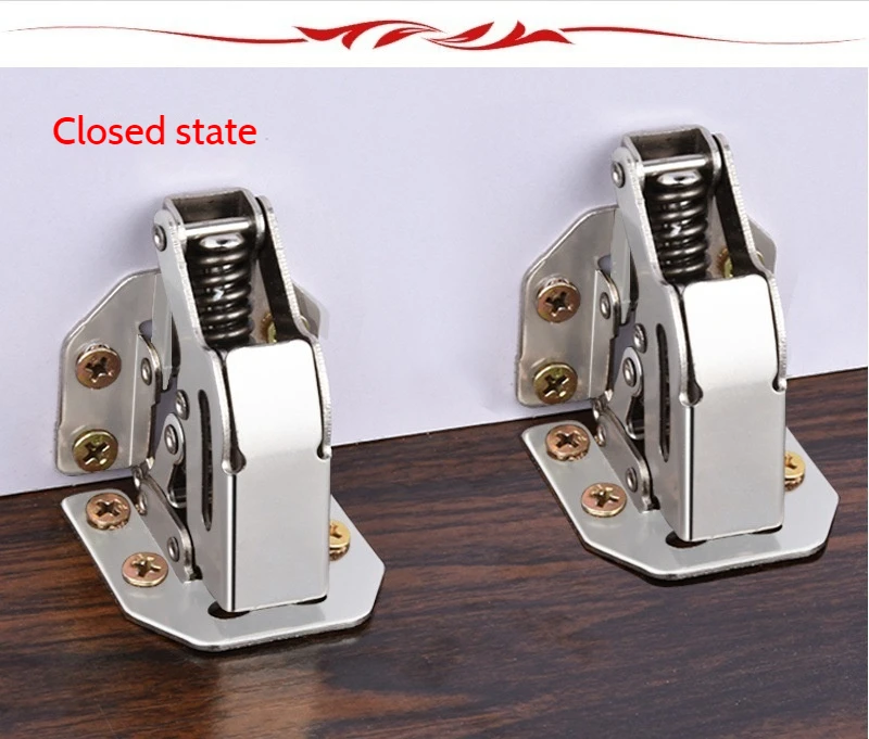 Description Picture 5 of itemCabinet Hinge 90 Degree 3inch No-Drilling Hole Cupboard Door Hydraulic Hinges Soft Close With Screws Furniture Hardware