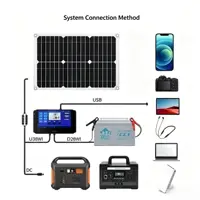 Kit de panneaux solaires 100A 12/24V, chargeur solaire portable avec contrôleur de charge pour voiture, camping-car, bateau, batterie, usage domestique et extérieur 3