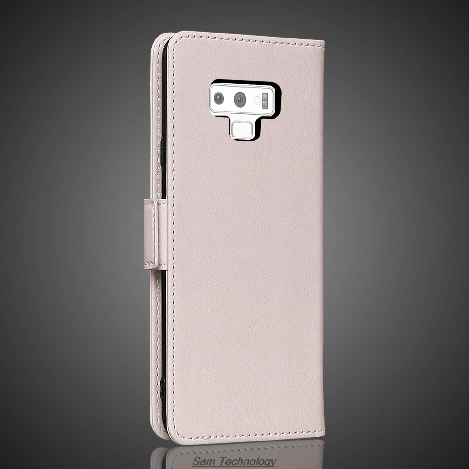 Magnetic Buckle Leather Wallet Case with RFID Blocking - Women's Stylish Flip Cover