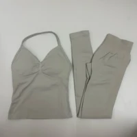 Impact Yoga Set Women Padded Halter Tank Top Scrunch Butt Lifting Gym Shorts Set Summer Sportswear Workout Clothes - Image 6