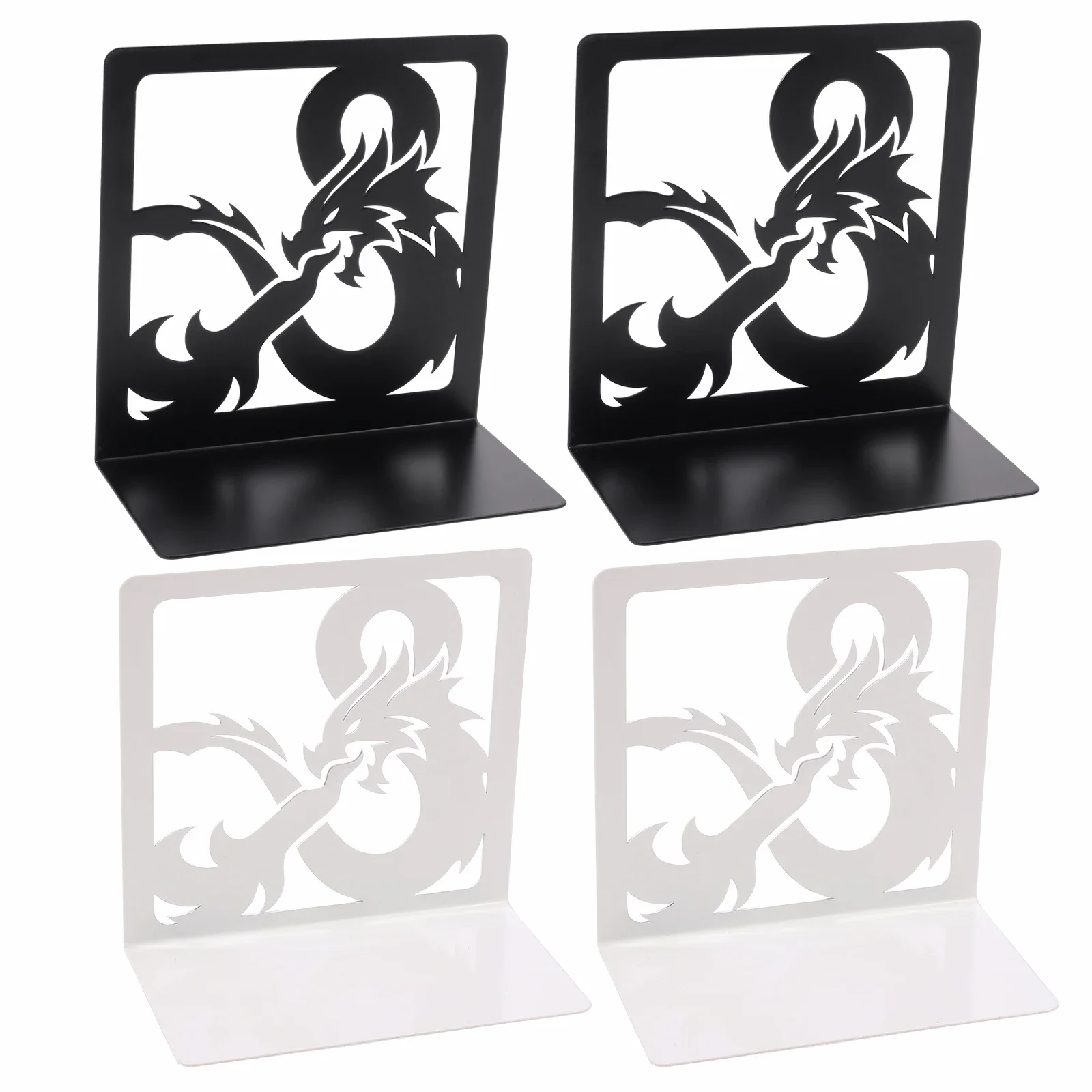 Ancient dragon book ends hollow punk sting-out dragon book shelf office table ornaments iron support learning stationery book organizer book holder book stand