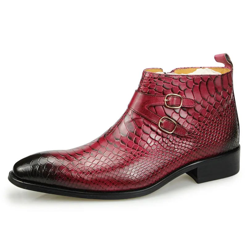 Yaolida Ankle Boots Red/Black 5