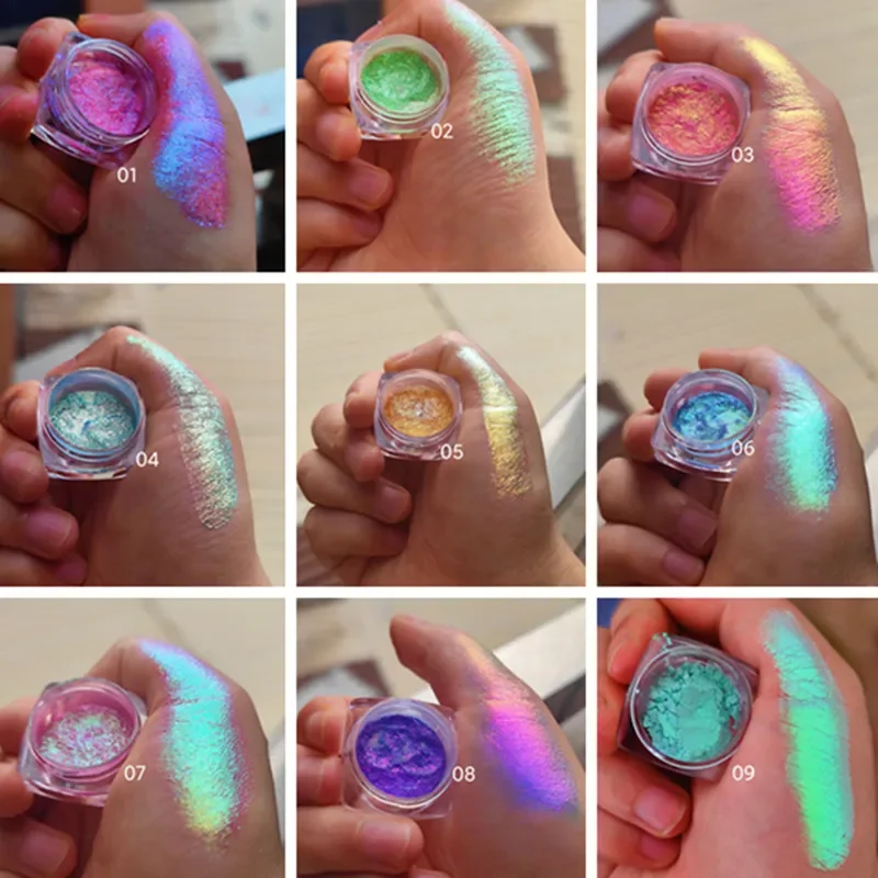 Eye Shadow 1Bottle Shining Chameleon Eyeshadow Powder Duochrome MultiChrome Shifting Pigments Infinite Chrome