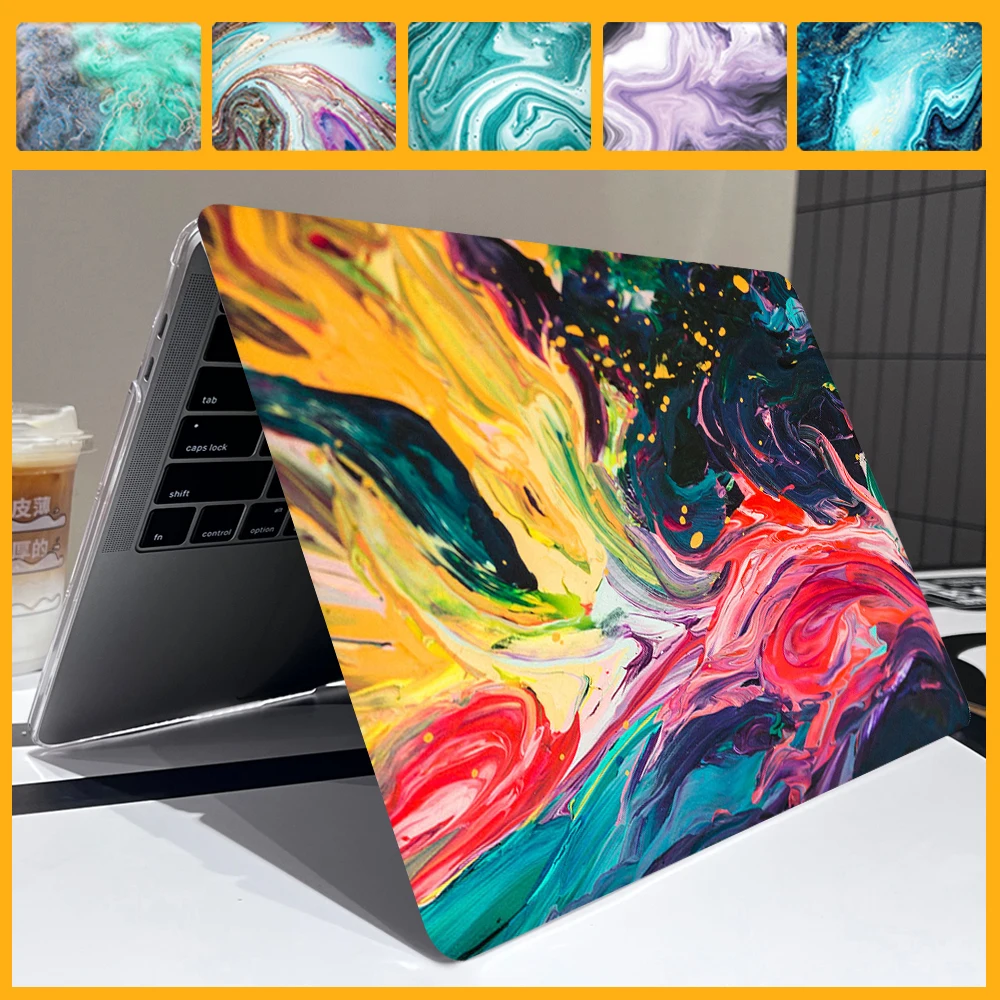 

Marble Laptop Cases for Macbook Pro 14 15 16 Inch A2442 Air 13 Case M1 2020 A2337 Pro 13 M2 2022 A2338 A1708 Wavy Notebook Cover