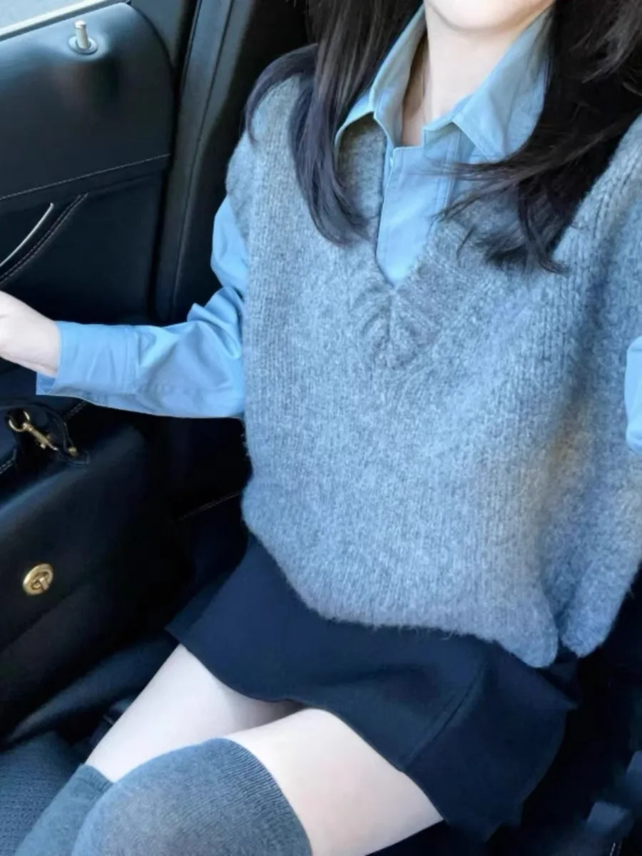 Women Winter Knit Vest Sleeveless Warm Pullover Sweater