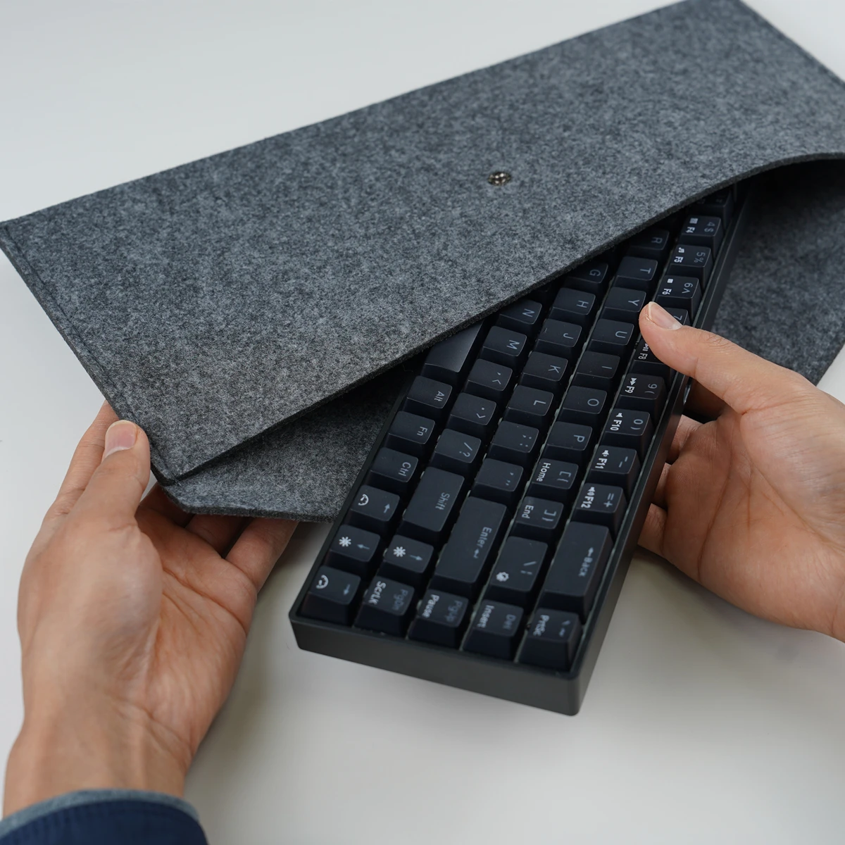 Teclado Mecânico Maleta Felt Bolsa para 60 75 100 Layout Tampa do Teclado Poeira Bolsa Periférico Armazenamento e Contenção - Imagem 5