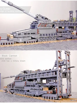 3846 шт. немецкая модель Gustav железнодорожное орудие Dora строительные блоки MOC военный тяжелый танк солдат кирпичи для детей игрушки подарки дл...