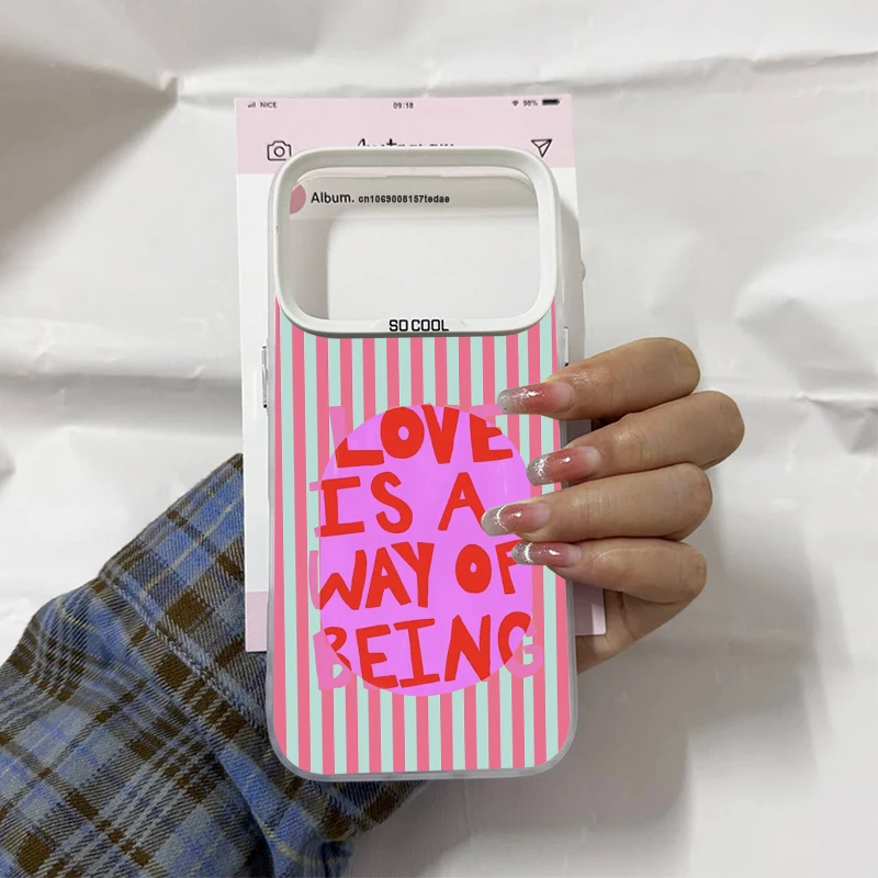 Love Heart More Amor Por Favor Striped Stylish IMD Phone Case