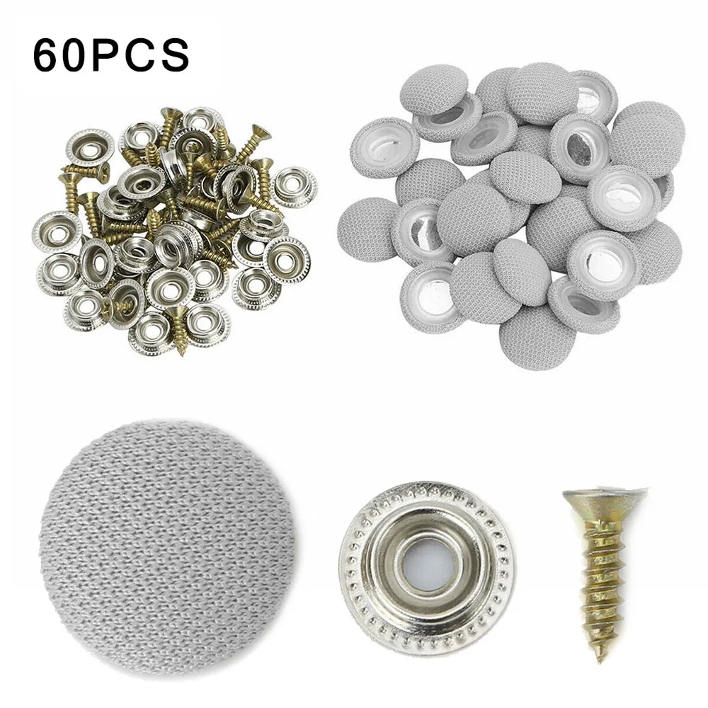 

60pcs Car Interior Roof Buckles Headliner Ceiling Cloth Fixing Screw Cap Repair Automotive Care Fabric Buckle Rivets Retainer