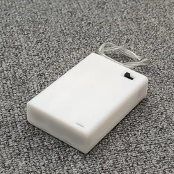 Compact AA Battery Holder with Switch - 4.5V Power Supply Options (White) (With Cable NO USB)