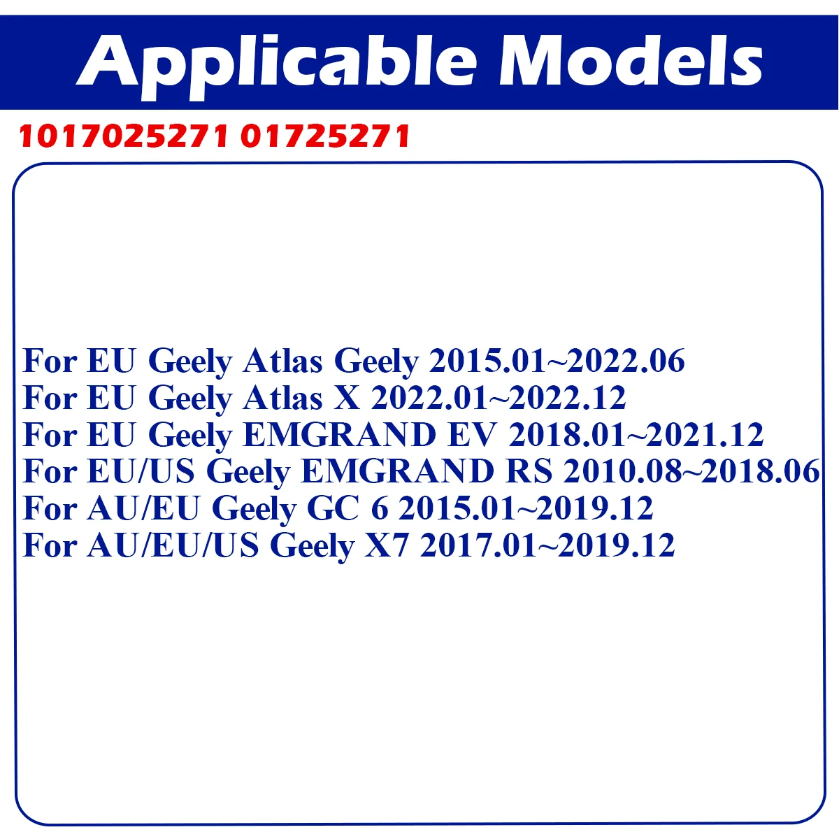 01725271 TPMS Ÿ̾ з , Geely Atlas EMGRAND EV EMGRAND RS GC6 X7 2017-2019 Atlas X 2022 101725271 433MHz