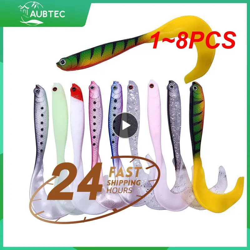 

1~8PCS Lifelike Long Tail Worms Lures Soft Bait 12cm 6g Artificial Silicone 3D Eyes Bass Pike Fishing Lure Jig Wobblers Tackle