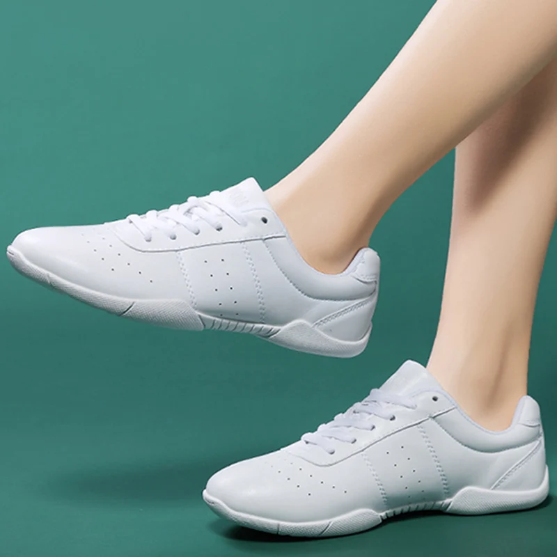 Girls' White Cheerleading Shoes Light Breathable Stylish Trainers for Dance Tennis & Cheer Competitions Youth Aerobics 5