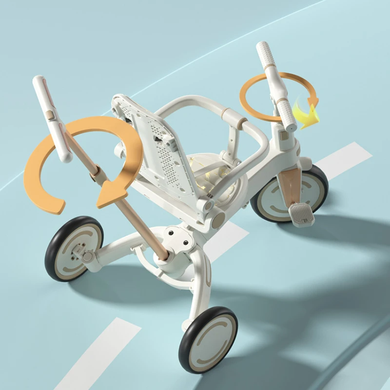 Lightweight three-wheeled baby stroller Two-way seat Multifunctional children's pedal tricycle Lightweight children's bicycle