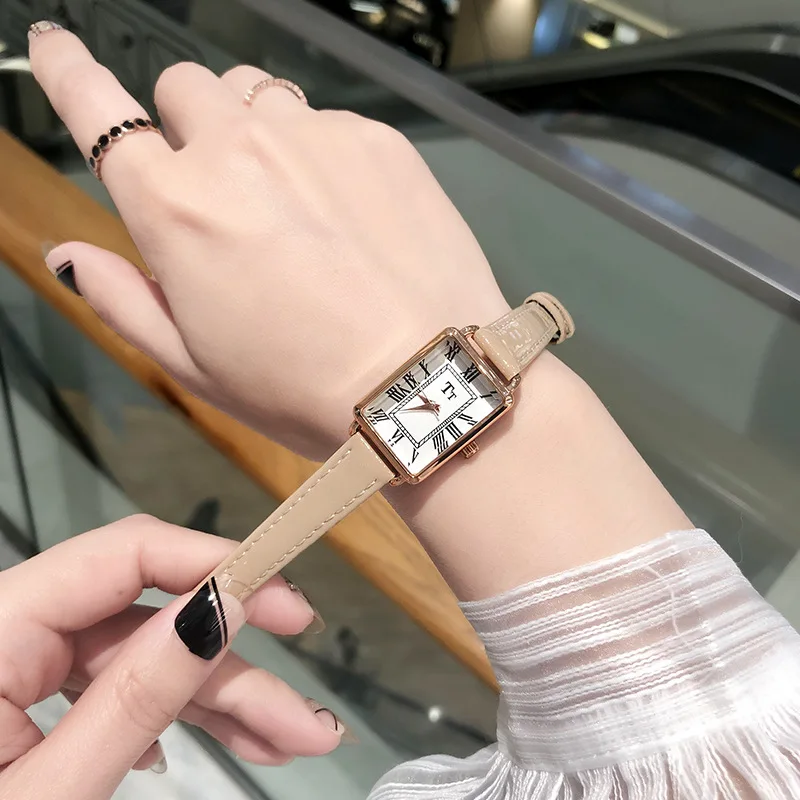 Fashion Trending Business Quartz Khaki Leather Women Dress Watch Casual Rose Gold Elegante Orologio Da Polso Da Donna Impermeabile