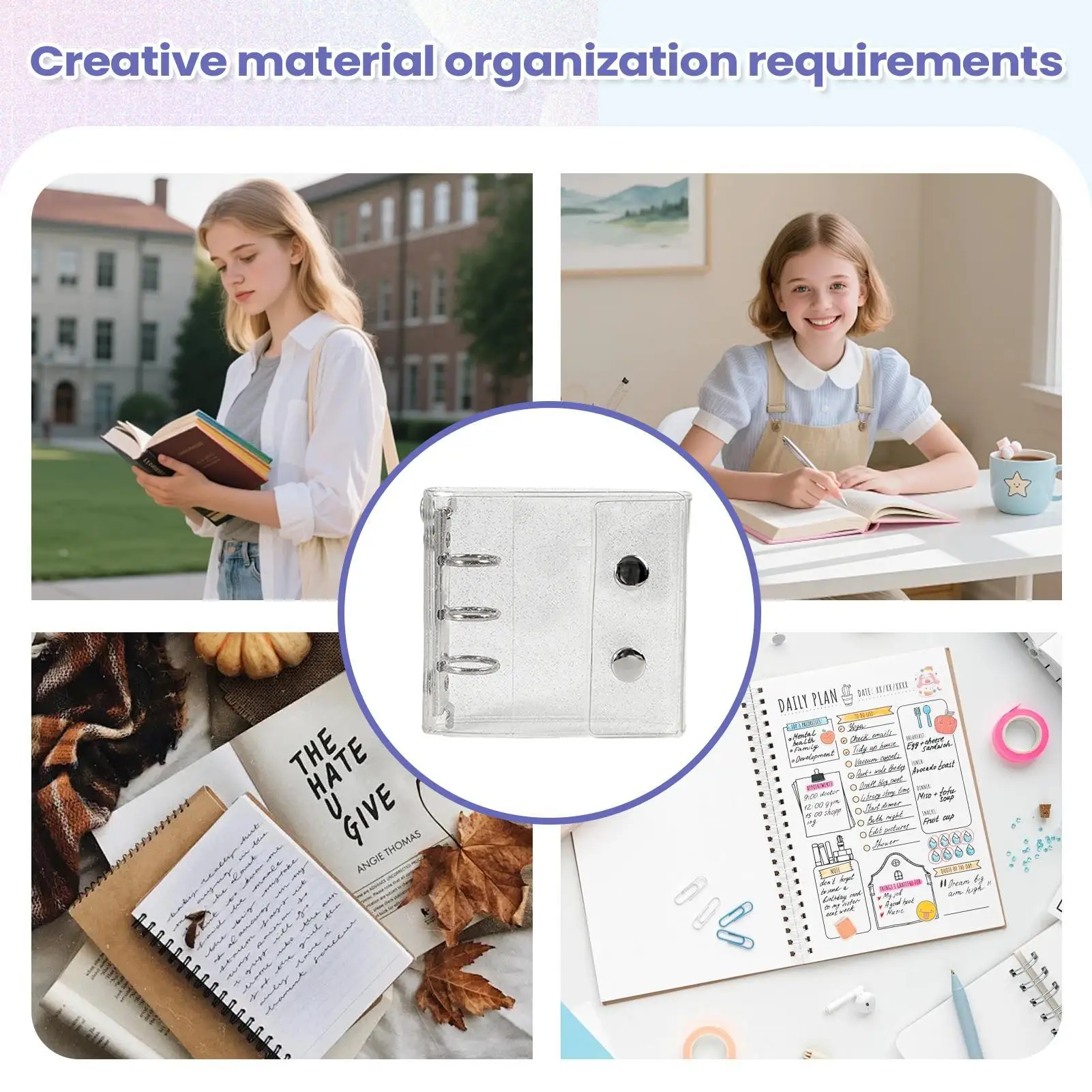 Clear Binder Small Photocard Collecting Notebook Sealing Sticker Notebook For Journal Cards Receipts Tickets Small Accessories