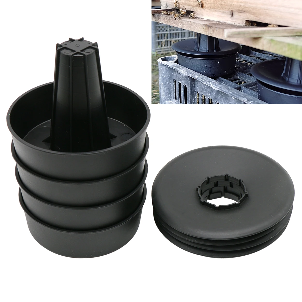 

4 комплекта для пчеловодства, пластиковая подставка для улья, ножки для улья, пчелиный улей, кронштейн для защиты от муравьев, раковина, усиленные инструменты для пчеловодства