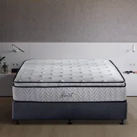 Short Queen Mattress 11.4 Inches Pillow Top Pocket Spring RV Hybrid Mattress, Memory Foam Innerspring Firm Mattress 1